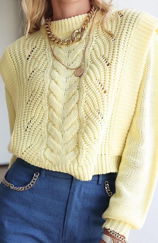 Sunshine Of My Life Knitted Yellow Sweater